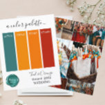 Classy Teal Orange Bröllop färg PalePaper Lakan<br><div class="desc">Classy Teal Orange Bröllop färg Palette Card 2024</div>