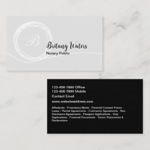 Classy Trendig Notary Public Visitkort