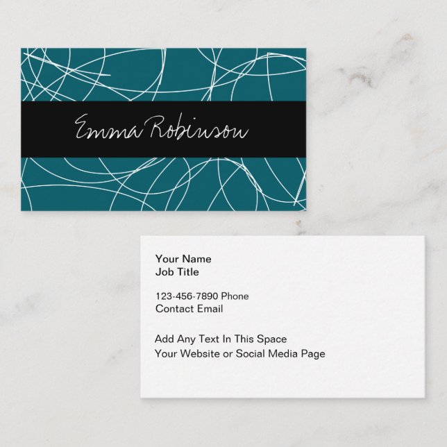 Classy Trendy Monogram Business Cards Visitkort (Fram/baksida)