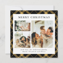 Classy Typography Black Guld Pput Photo jul Julkort