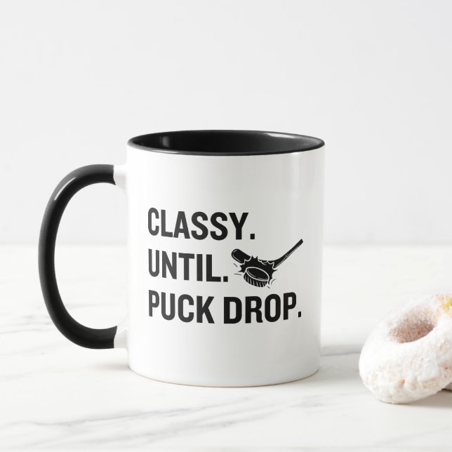 Classy Until Puck Drop Funny Hockey Fan Mugg (Med munk)