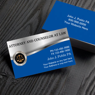 Classy Upscale Attorney på Law Affärskort Visitkort