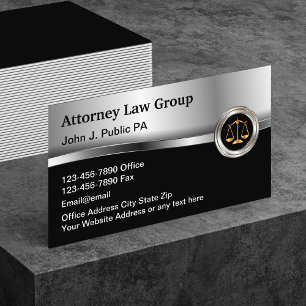 Classy Upscale Law Office Attorney Visitkort