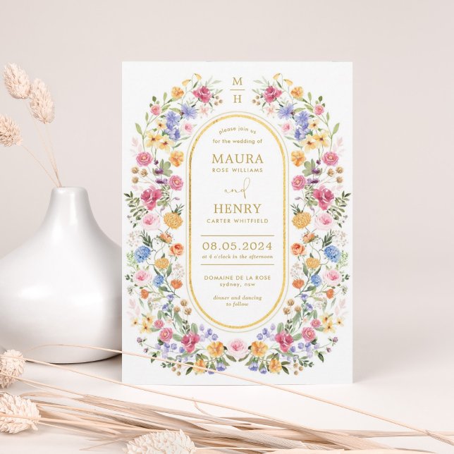 Classy Vår Wildblomme Meadow Garden Wedding Inbjudningar (Skapare uppladdad)