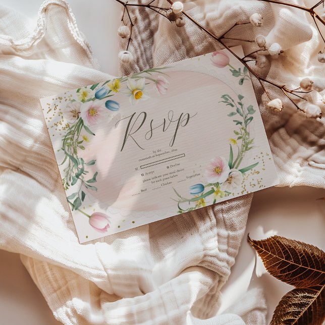 Classy Vår Wildblomme Meadow Garden Wedding OSA Kort (Skapare uppladdad)
