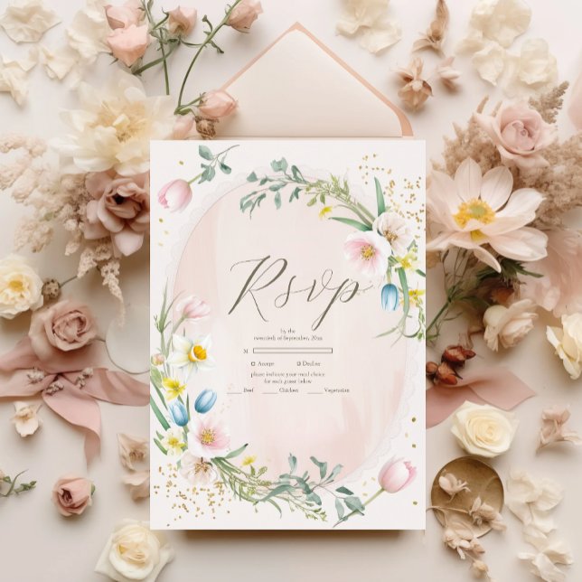 Classy Vår Wildblomme Meadow Garden Wedding OSA Kort (Skapare uppladdad)