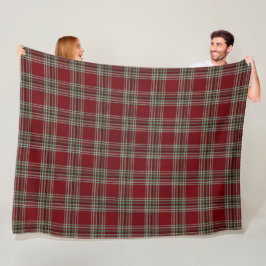 Classy Vintage Red Green Textured Tartan Plaid Fleecefilt