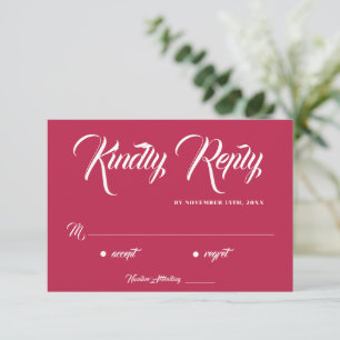 Classy Viva Magenta Calligraphy Sunset Theme OSA Kort