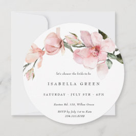Classy Watercolor Magnolia Möhippa Inbjudningar