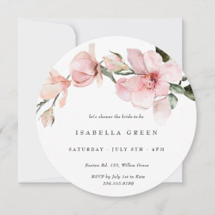 Classy Watercolor Magnolia Möhippa Inbjudningar