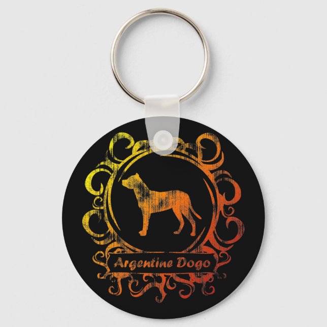 Classy Weasted Argentine Dogo Nyckelring (Framsida)