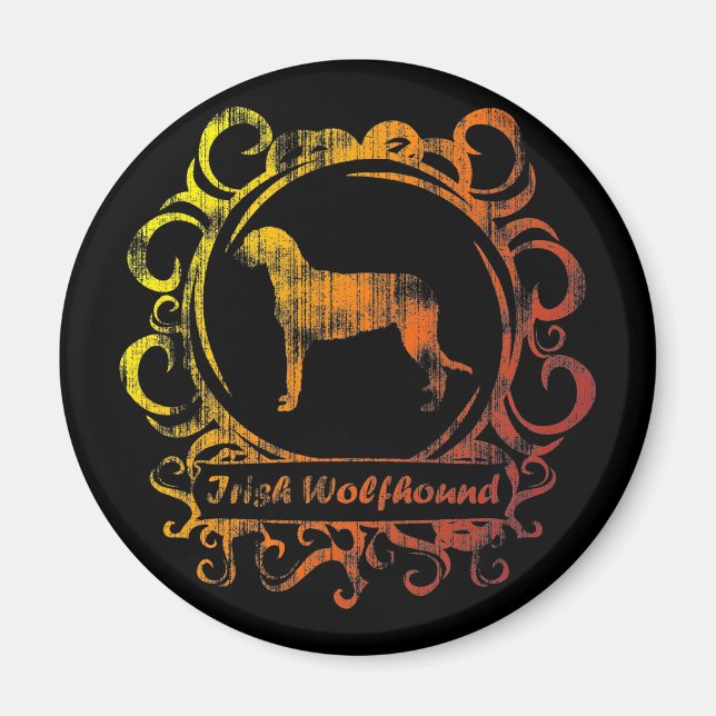 Classy Weasted Irish Wolfhound Magnet (Framsidan)