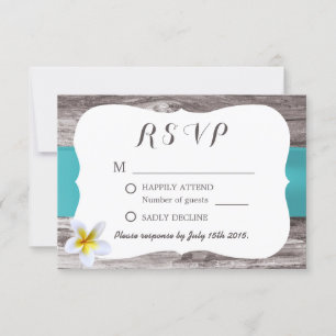 Classy White Frangipani Blue Bröllop OSA Kort