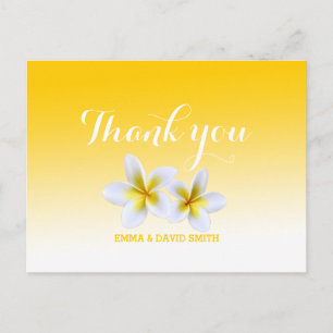 Classy White Frangipani Theme Tack Vykort