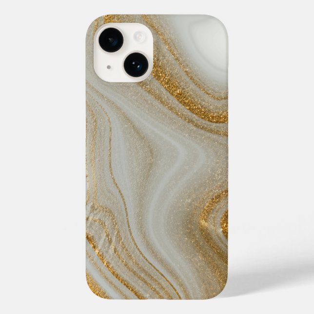 Classy White Guld Marble Mönster iPhone / Android (Baksida)