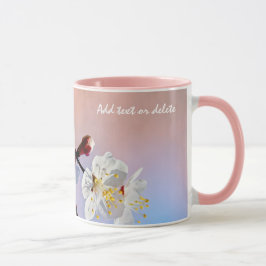 Classy White Japansk Apricot Flowers Mugg