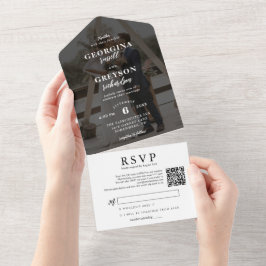 Classy White OSA Photo QR Code Bröllop