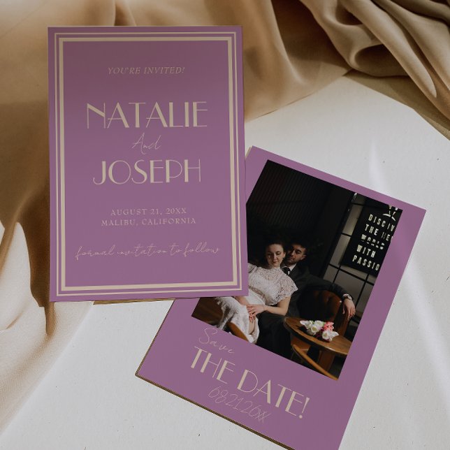 Classy Wisteria Old Money Fancy Photo Wedding Spara Datumet (Skapare uppladdad)