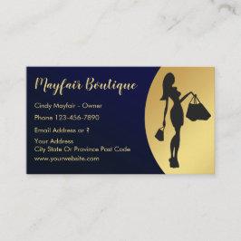 Classy Womens Mode Boutique Blue och Golden Visitkort
