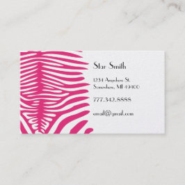 Classy Zebra Skin på valfri Fuchsia med Färg-kort Visitkort