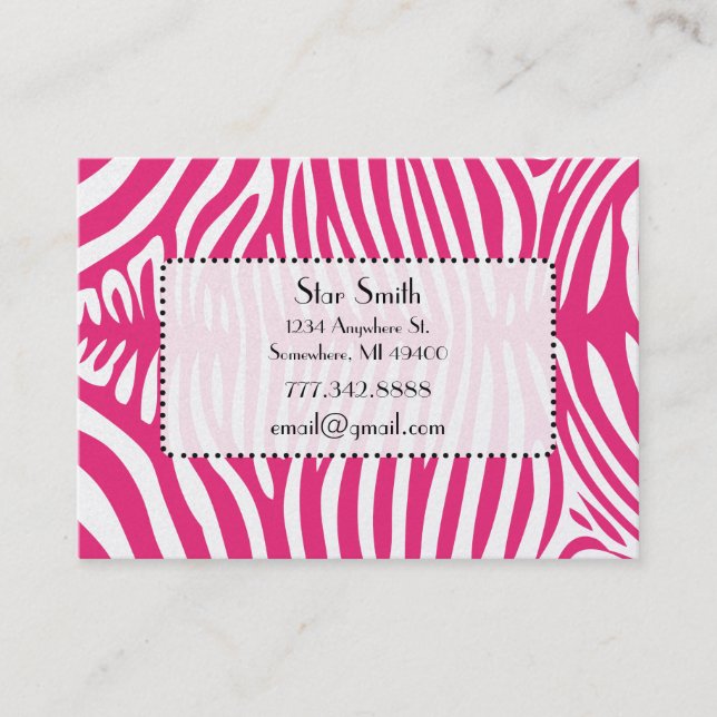 Classy Zebra Skin på valfri honeysuckle med Färg-k Visitkort (Framsida)
