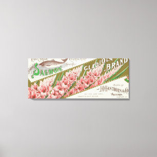 Clatsop County Oregon - Gladiola laxetikett Canvastryck