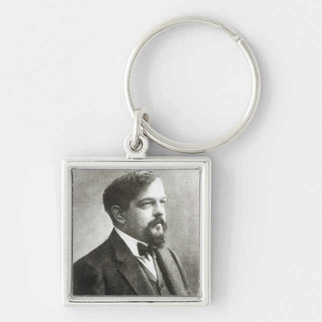 Claude Debussy, c.1908 Fyrkantig Silverfärgad Nyckelring (Framsidan)