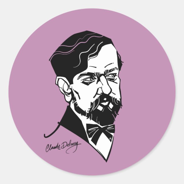 Claude Debussy Runt Klistermärke (Framsida)