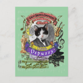 Claude Depussy Funny Cat Animal Composer Debussy Vykort