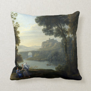 Claude Lorrain Landscape med Hagar och Angel Kudde