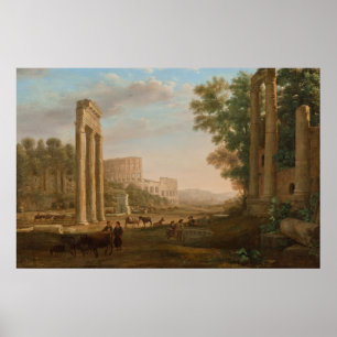 Claude Lorrain - Ruins från det romerska forumet Poster