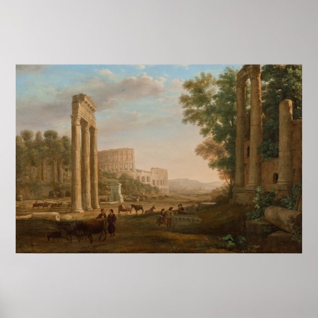 Claude Lorrain - Ruins från det romerska forumet Poster (Framsidan)