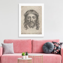Claude Mellans Kristus ansikte 1649 gravyr Canvastryck