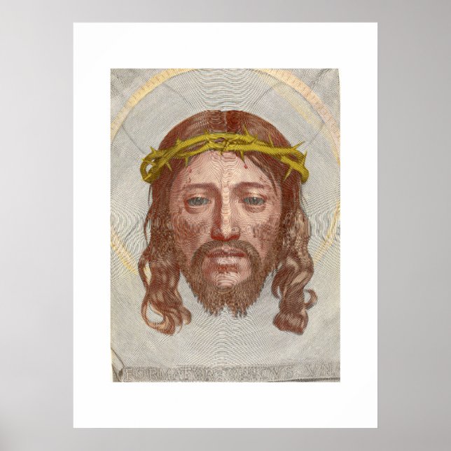 Claude Mellans Kristus ansikte 1649 gravyr  Poster (Framsidan)