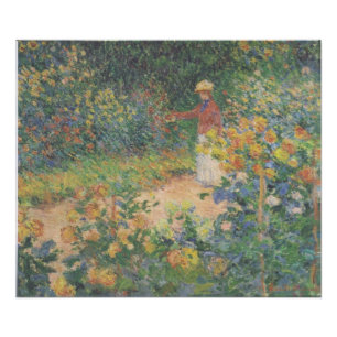 Claude Monet 1895 Vintage i Garden Fototryck