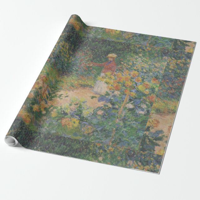 Claude Monet 1895 Vintage i trädgården Presentpapper (Utrullad)