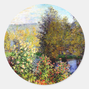 Claude Monet A Corner of the Garden at Montgeron Runt Klistermärke