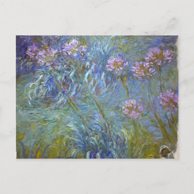 Claude Monet - Agapanthus Classic Flowers Painting Vykort (Framsida)