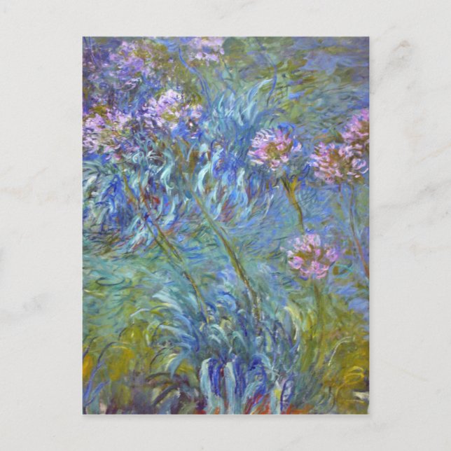 Claude Monet Agapanthus Fine Art Blommigt GalleryH Vykort (Framsida)