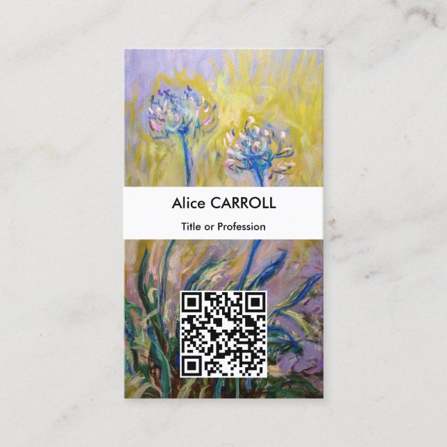 Claude Monet - Agapanthus - QR-kod Visitkort (Framsida)
