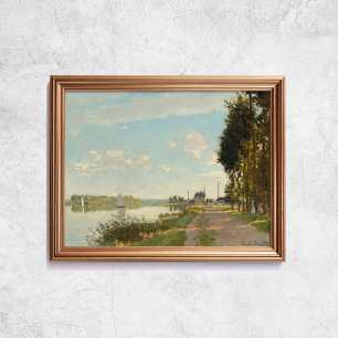 Claude Monet Argenteuil Chateau River Fransk Art Poster