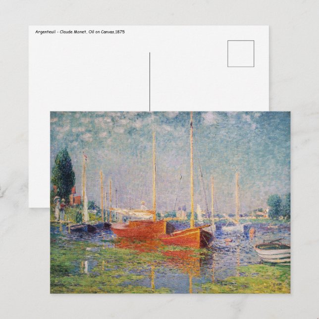 Claude Monet - Argenteuil Vykort (Fram/baksida)