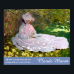 Claude Monet Art Nature Quote Springtime Painting Poster<br><div class="desc">Njut av denna vackra Monet-poster med Claude Monets berömd "Springtime"-målning från 1872. I slutet av 1871 flyttat Monet till Argentina, en liten stad på högerna av floden Seine nordväst om Paris. Han målade upp många scener i berömden i den här staden, ofta på sin egen bakgård. Citatet från Claude Monet...</div>