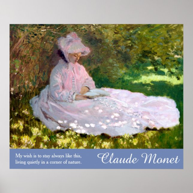Claude Monet Art Nature Quote Springtime Painting Poster (Framsidan)
