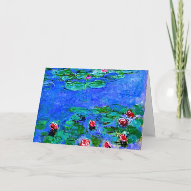 Claude Monet art: Vatten Lilies (röd) Kort (Framsida)