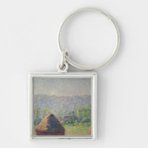 Claude Monet avsluta av sommaren, på Givern Fyrkantig Silverfärgad Nyckelring