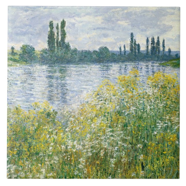 Claude Monet | banker av Seinen, Vetheuil, 1880 Kakelplatta (Framsidan)
