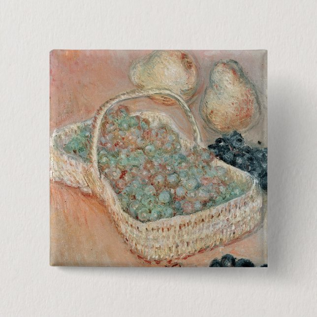 Claude Monet | basketen av druvor, 1884 Knapp (Framsida)