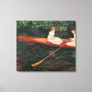 Claude Monet Båt på floden Epte Canvastryck