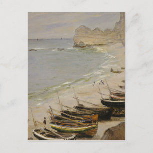 Claude Monet - båt på stranden vid Etretat Vykort